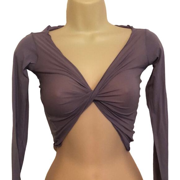 Danskin Light Purple Semi Sheer Dance Crop Top One Size - Picture 1 of 4
